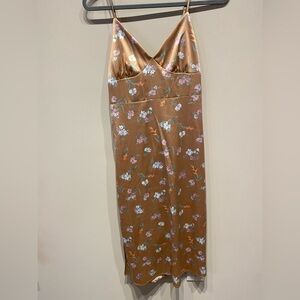 Silk dress with back tie, size M, midi dress length